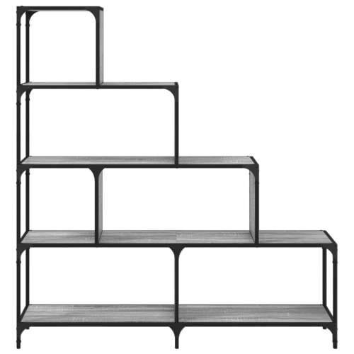 Regal za knjige s 4 razine boja hrasta 139x33,5x149 cm drveni - Sivi hrast sonoma 1 Cijena