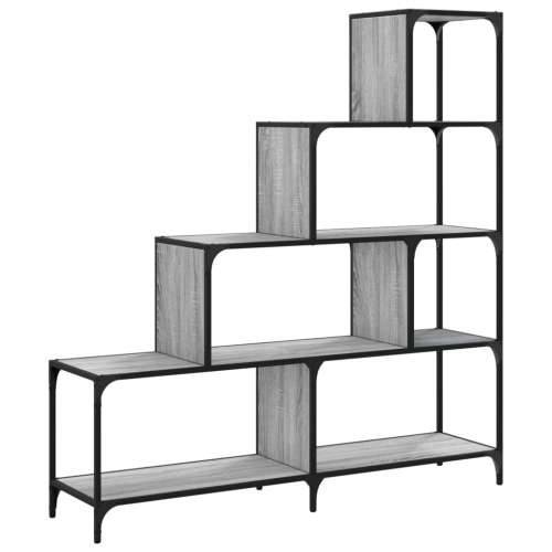Regal za knjige s 4 razine boja hrasta 139x33,5x149 cm drveni - Sivi hrast sonoma 1 Cijena