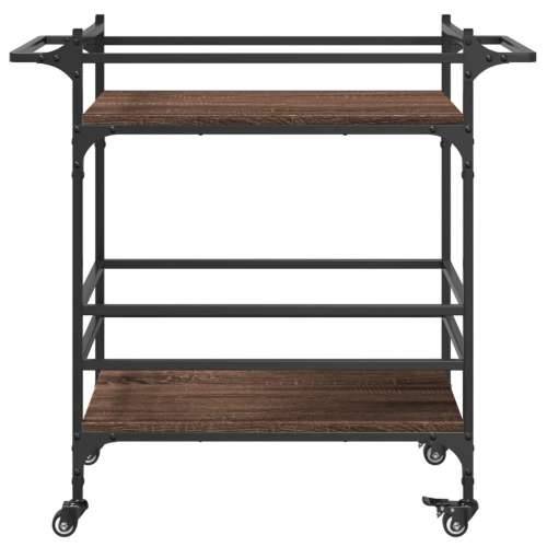 Kuhinjska kolica boja hrasta 82x40x78,5 cm konstruirano drvo - Smeđi hrast Cijena