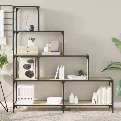Regal za knjige s 4 razine boja hrasta 139x33,5x149 cm drveni - sonoma hrast 1 Cijena