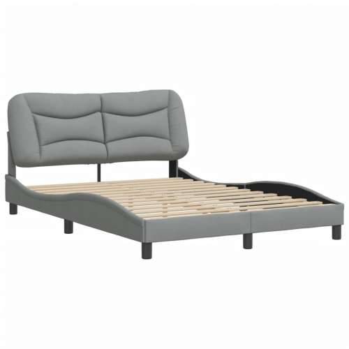Okvir za krevet bez madraca svjetlosivi 140 x 190 cm od tkanine - Svjetlosiva 140 x 190 cm Cijena