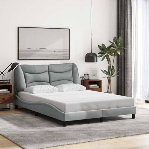 Okvir za krevet bez madraca svjetlosivi 140 x 190 cm od tkanine - Svjetlosiva 140 x 190 cm Cijena
