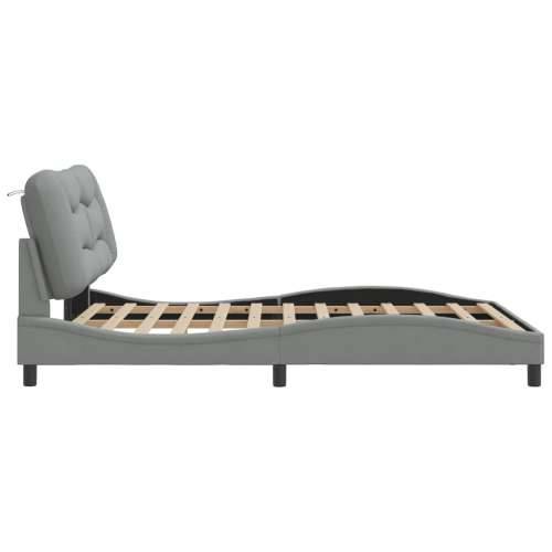 Okvir za krevet bez madraca svjetlosivi 140 x 190 cm od tkanine - Svjetlosiva 140 x 190 cm Cijena