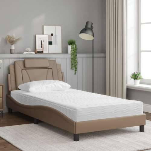 Krevet s madracem boja cappuccina 100 x 200 cm od umjetne kože - Boja cappuccina 100 x 200 cm Cijena