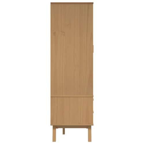 Ormar OLDEN sivo-smeđi 76,5 x 53 x 172 cm od masivne borovine - Siva i smeđa 1 Cijena