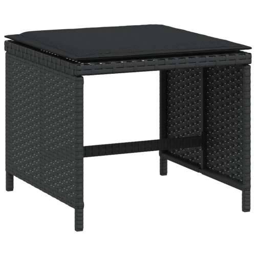 Vrtni taburei s jastucima 4 kom crni 41x41x36 cm od poliratana - Crna 4 Cijena