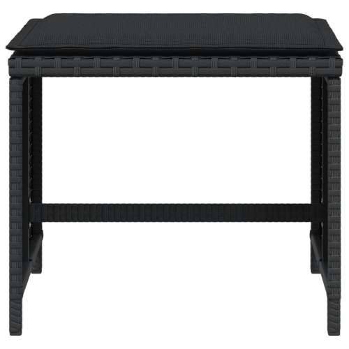 Vrtni taburei s jastucima 4 kom crni 41x41x36 cm od poliratana - Crna 4 Cijena