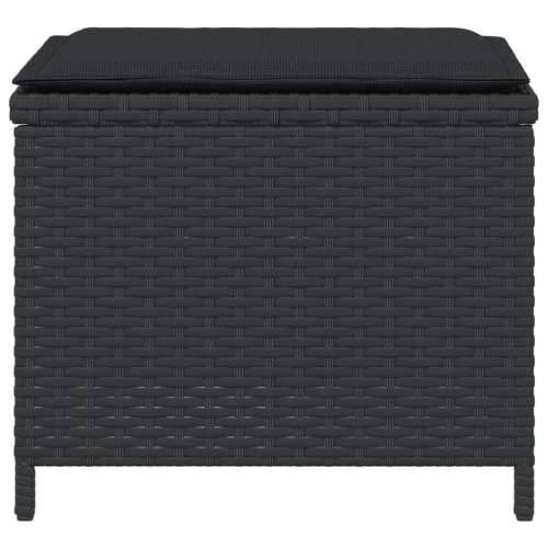 Vrtni taburei s jastucima 4 kom crni 41x41x36 cm od poliratana - Crna 4 Cijena