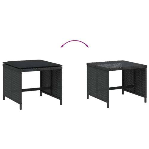 Vrtni taburei s jastucima 4 kom crni 41x41x36 cm od poliratana - Crna 4 Cijena