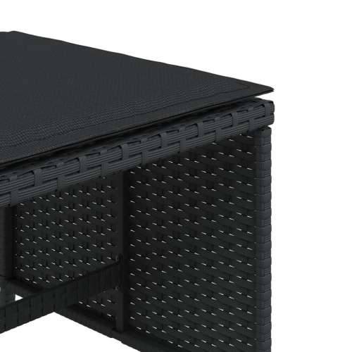 Vrtni taburei s jastucima 4 kom crni 41x41x36 cm od poliratana - Crna 4 Cijena