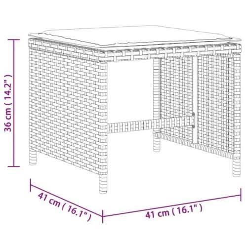 Vrtni taburei s jastucima 4 kom crni 41x41x36 cm od poliratana - Crna 4 Cijena