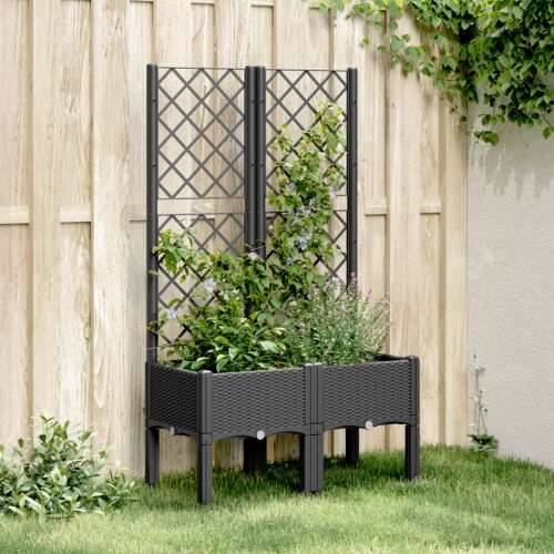 Vrtna sadilica s rešetkom crna 80 x 40 x 142 cm PP - Crna 80 x 40 x 142 cm 1 Cijena