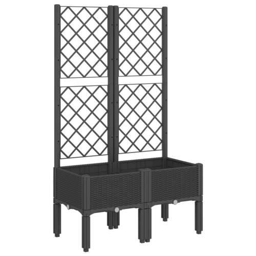 Vrtna sadilica s rešetkom crna 80 x 40 x 142 cm PP - Crna 80 x 40 x 142 cm 1 Cijena