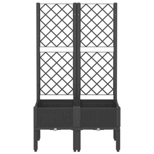 Vrtna sadilica s rešetkom crna 80 x 40 x 142 cm PP - Crna 80 x 40 x 142 cm 1 Cijena