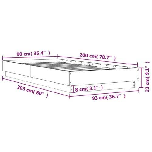 Okvir kreveta bez madraca boja hrasta sonome 90 x 200 cm drveni - sonoma hrast 90 x 200 cm Cijena