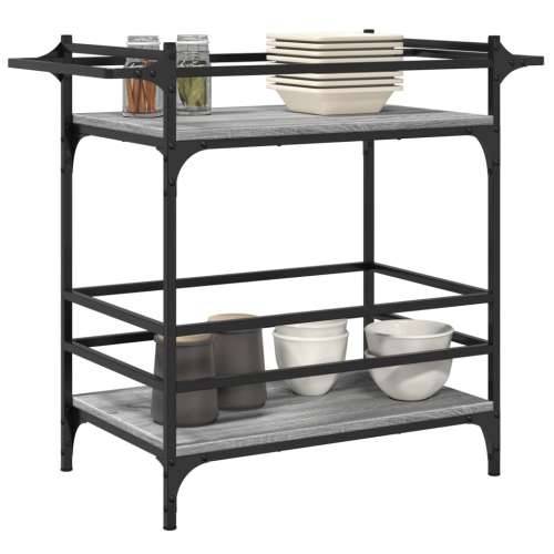 Kuhinjska kolica boja hrasta 82x40x78,5 cm konstruirano drvo - Sivi hrast sonoma Cijena