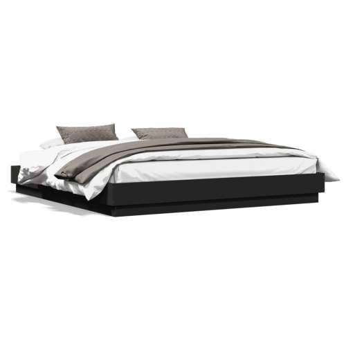 Okvir za krevet crni 200 x 200 cm konstruirano drvo - Crna 200 x 200 cm Cijena