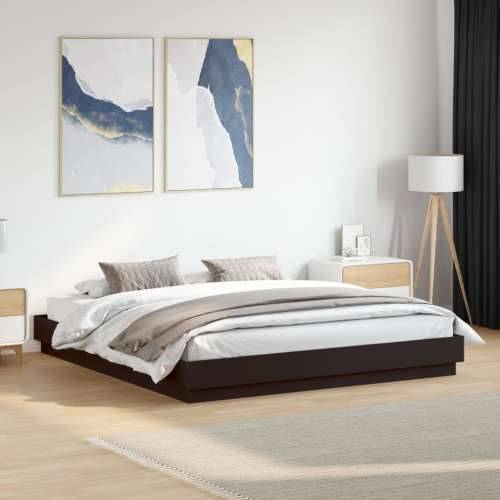 Okvir za krevet crni 200 x 200 cm konstruirano drvo - Crna 200 x 200 cm Cijena