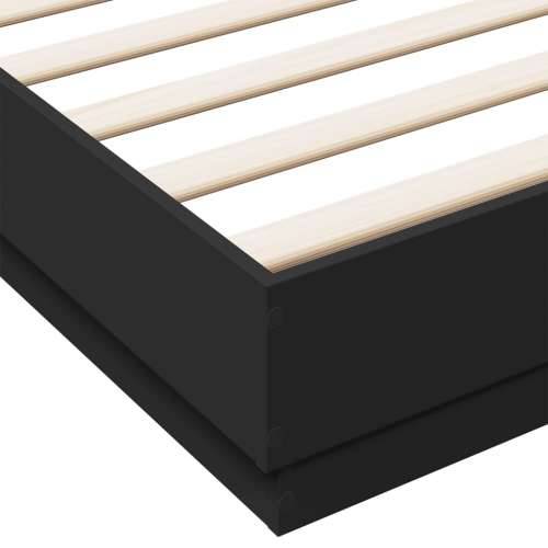 Okvir za krevet crni 200 x 200 cm konstruirano drvo - Crna 200 x 200 cm Cijena