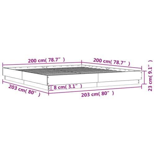 Okvir za krevet crni 200 x 200 cm konstruirano drvo - Crna 200 x 200 cm Cijena