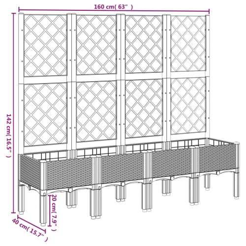 Vrtna sadilica s rešetkom plava siva 160 x 40 x 142 cm PP Plavo-siva 160 x 40 x 142 cm 1 Cijena