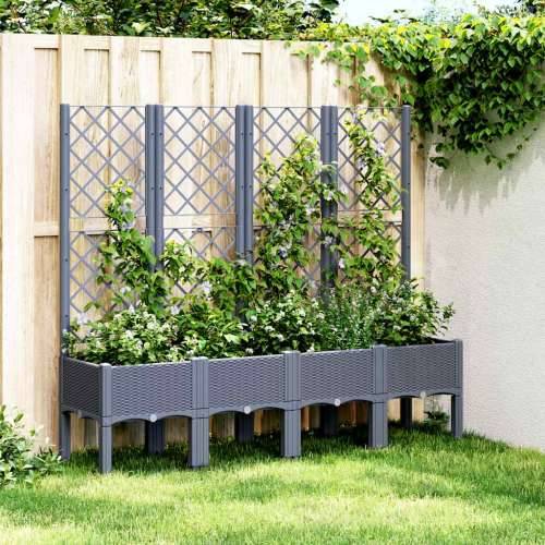 Vrtna sadilica s rešetkom plava siva 160 x 40 x 142 cm PP - Plavo-siva 160 x 40 x 142 cm 1 Cijena