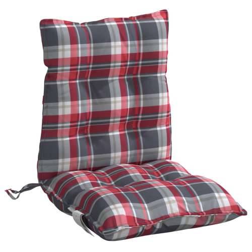Jastuci za stolicu niskog naslona 4 kom crveni karirani tkanina - Crveni karirani uzorak 4 with 2 elastic straps Cijena