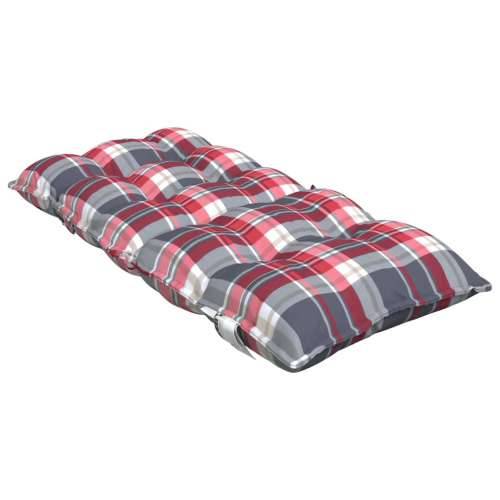 Jastuci za stolicu niskog naslona 4 kom crveni karirani tkanina - Crveni karirani uzorak 4 with 2 elastic straps Cijena
