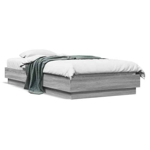 Okvir kreveta s LED svjetlima siva boja hrasta 90 x 190 cm - Sivi hrast sonoma 90 x 190 cm Cijena