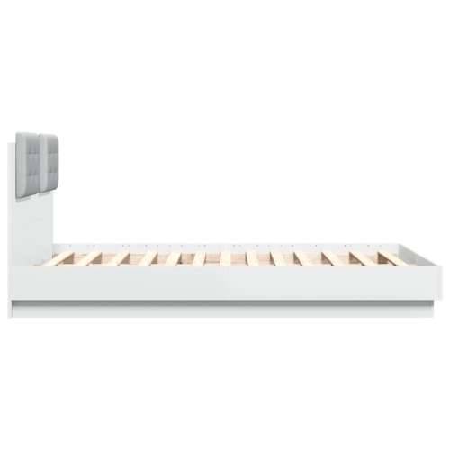 Okvir kreveta s uzglavljem i LED svjetlima bijeli 135 x 190 cm - Bijela 135 x 190 cm Cijena