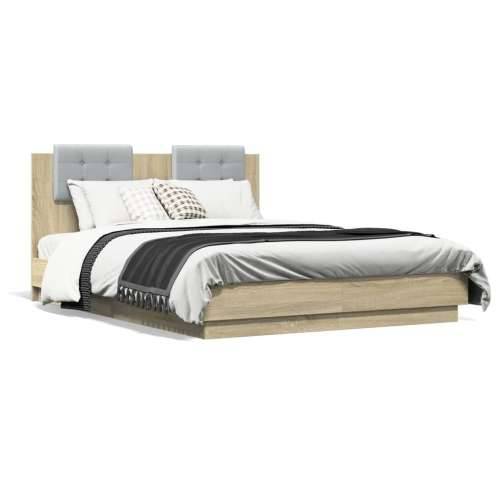 Okvir kreveta s uzglavljem LED boja hrasta sonome 135 x 190 cm - sonoma hrast 135 x 190 cm Cijena