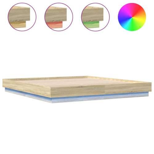 Okvir kreveta s LED svjetlima boja hrasta sonome 180 x 200 cm - sonoma hrast 180 x 200 cm Cijena