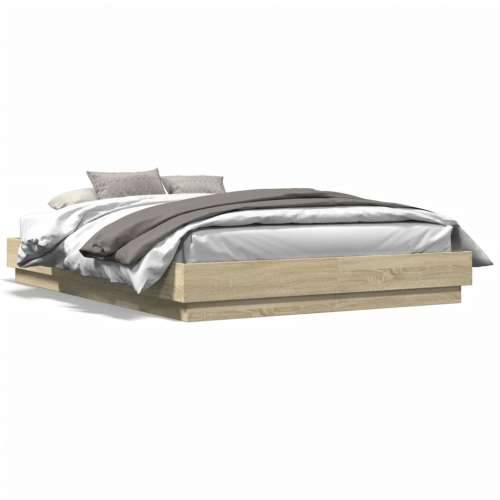 Okvir kreveta s LED svjetlima boja hrasta sonome 150 x 200 cm - sonoma hrast 150 x 200 cm Cijena