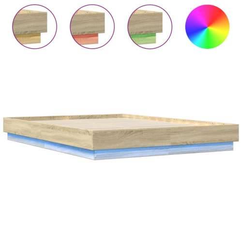 Okvir kreveta s LED svjetlima boja hrasta sonome 150 x 200 cm - sonoma hrast 150 x 200 cm Cijena