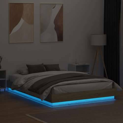 Okvir kreveta s LED svjetlima boja hrasta sonome 150 x 200 cm - sonoma hrast 150 x 200 cm Cijena