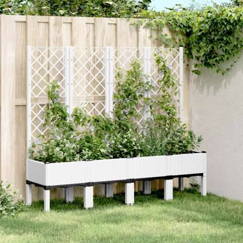 Vrtna sadilica s rešetkom bijela 160 x 40 x 142 cm PP - Bijela 160 x 40 x 142 cm 1 Cijena