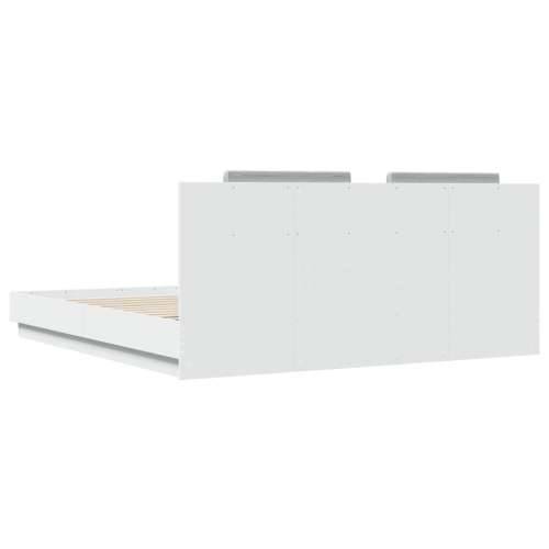 Okvir kreveta s uzglavljem i LED svjetlima bijeli 180 x 200 cm - Bijela 180 x 200 cm Cijena