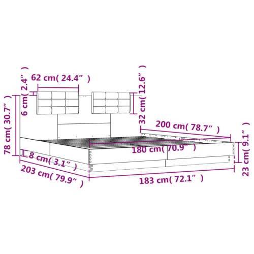 Okvir kreveta s uzglavljem i LED svjetlima bijeli 180 x 200 cm - Bijela 180 x 200 cm Cijena
