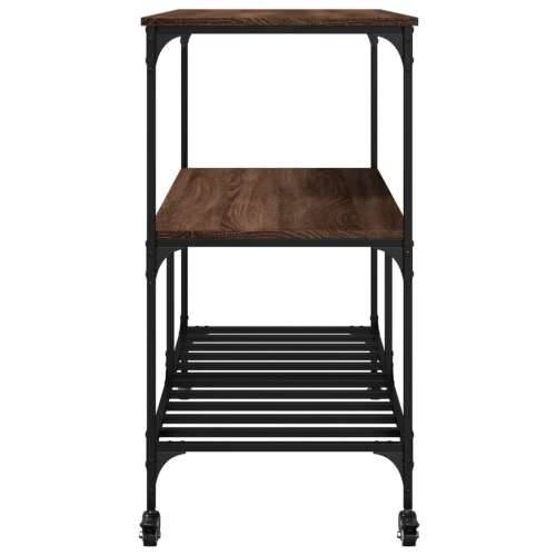 Kuhinjska kolica boja hrasta 100 x 50 x 95 cm konstruirano drvo - Smeđi hrast Cijena
