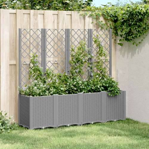 Vrtna sadilica s rešetkom svjetlosiva 160 x 40 x 140 cm PP - Svjetlosiva 160 x 40 x 140 cm 1 Cijena