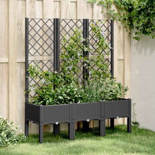 Vrtna sadilica s rešetkom crna 120 x 40 x 142 cm PP - Crna 120 x 40 x 142 cm 1 Cijena