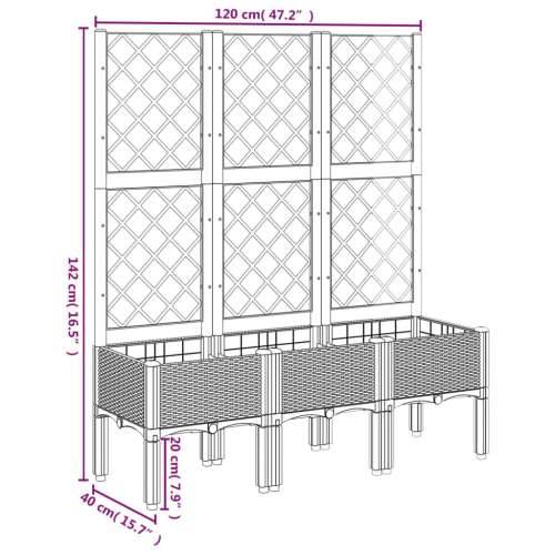 Vrtna sadilica s rešetkom crna 120 x 40 x 142 cm PP - Crna 120 x 40 x 142 cm 1 Cijena