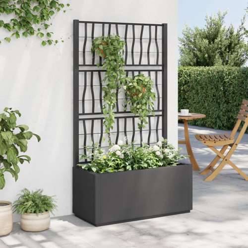 Vrtna sadilica s rešetkom tamnosiva 80 x 36 x 140 cm PP - rešetka tamnosiva 1 Cijena