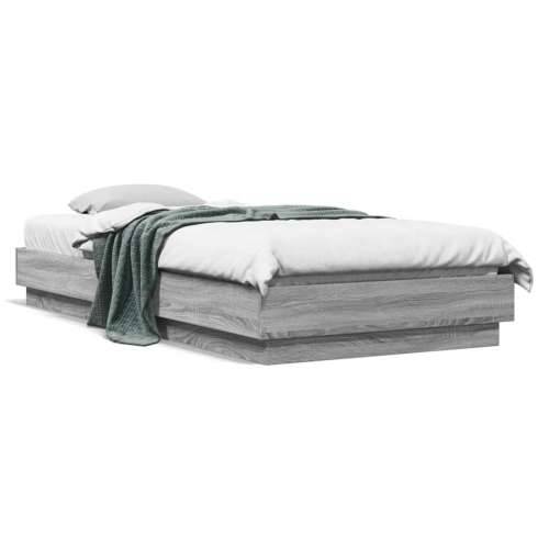 Okvir za krevet s LED svjetlima siva boja hrasta 100 x 200 cm - Sivi hrast sonoma 100 x 200 cm Cijena