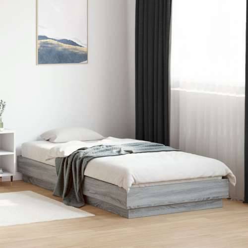 Okvir za krevet s LED svjetlima siva boja hrasta 90 x 200 cm - Sivi hrast sonoma 90 x 200 cm Cijena