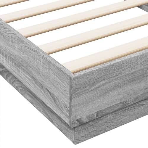 Okvir za krevet s LED svjetlima siva boja hrasta 90 x 200 cm - Sivi hrast sonoma 90 x 200 cm Cijena