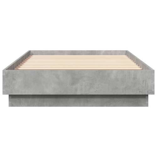 Okvir kreveta s LED svjetlima siva boja betona 75 x 190 cm - Beton siva 75 x 190 cm Cijena
