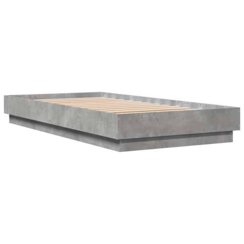 Okvir kreveta s LED svjetlima siva boja betona 75 x 190 cm - Beton siva 75 x 190 cm Cijena