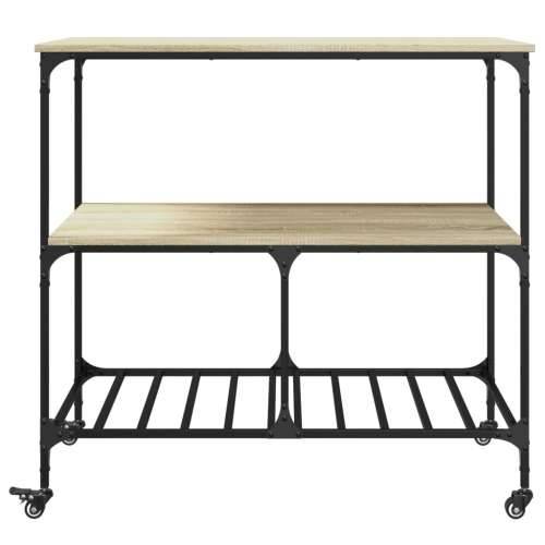 Kuhinjska kolica boja hrasta 100 x 50 x 95 cm konstruirano drvo - sonoma hrast Cijena
