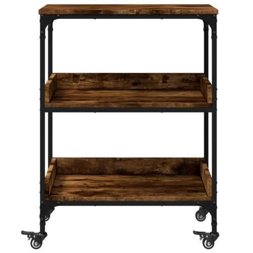 Kuhinjska kolica boja hrasta 60x41x80,5 cm konstruirano drvo - Dimljeni hrast Cijena